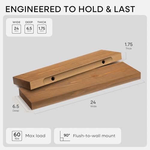 24 Inch Floating Shelves (2 Count)