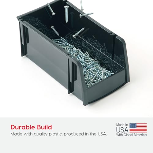15-Pack, Extra Small Stackable Storage Bins, Black (15 Count)