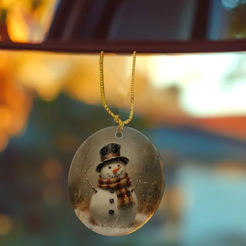 Vintage Winter Snowman Christmas Ceramic Ornament Gifts