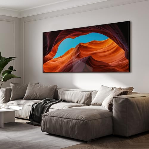 24"x46" Extra Large Framed Wall Art Antelope Canyon Rock Formation with Vibrant Colors for Home Living Room Bedroom Decor