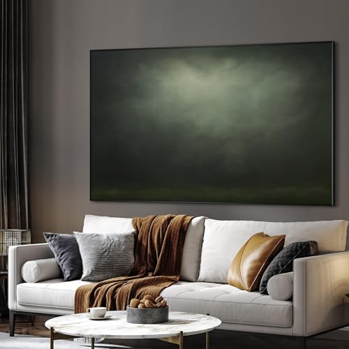 46"x72" Extra Large Framed Wall Art Moody Green Abstract Cloudscape