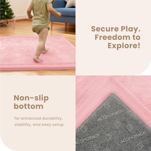 Baby Play Mat for Floor 1.3" Thick Memory Foam Play Mat 79"×157" Tummy Time Crawling with Non