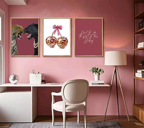 3Pcs Cheetah Canvas Wall Art (3 Count)