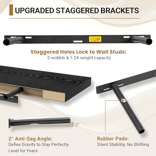 Black Floating Shelves 36 Inch (2 Count)