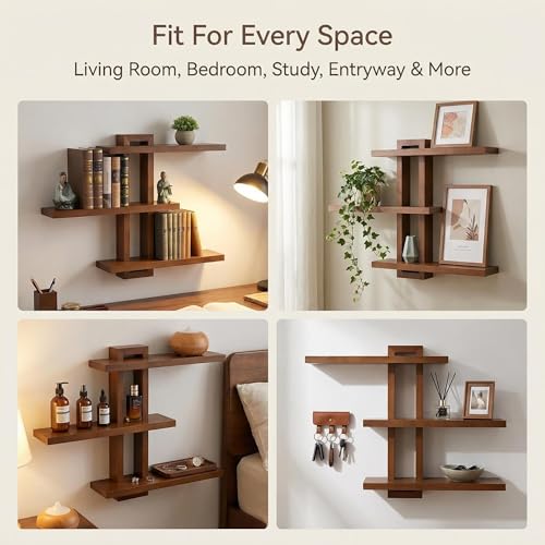 Variable Floating Shelves Wood Set of 3