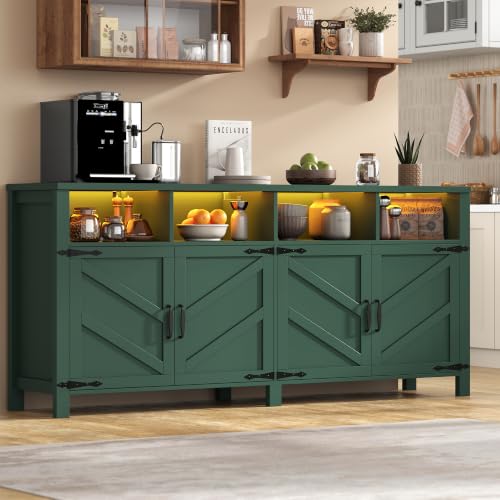 Buffet Sideboard with Storage with Power Outlets & LED Light