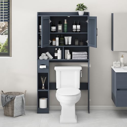 Over The Toilet Storage Cabinet with 2 Barn Doors