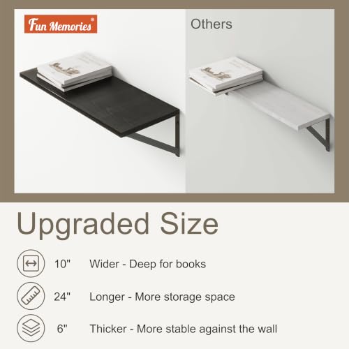 Black Floating Shelves 24 Inch Long