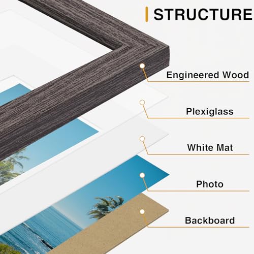 12x12 Picture Frames Set of 9 for Wall Mounting (9 Count)
