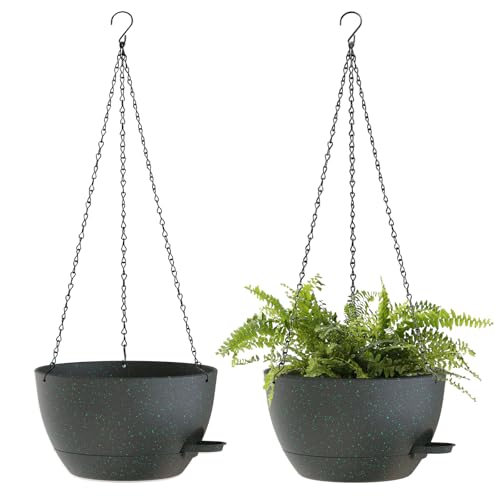 10 Inch Hanging Baskets 2 PC with Chains (2 Count)