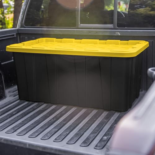 Industrial Storage Tote with Lids for Garage (8 Count)