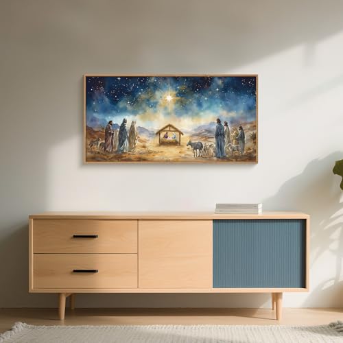 Large Bible Christian Religious Framed Canvas Wall Art Set