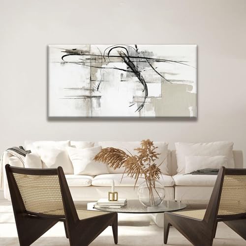 Abstract Wall Art Modern Wall Decorations Maximalist Canvas Wall Art Decor Prints Black Line Artwork For Living Room Wall Bedroom Kitchen Office Artwork Ready To Hang 24"×48"