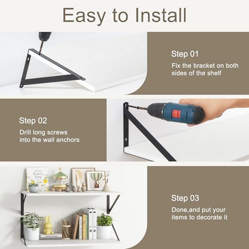White Floating Shelves Set of 3