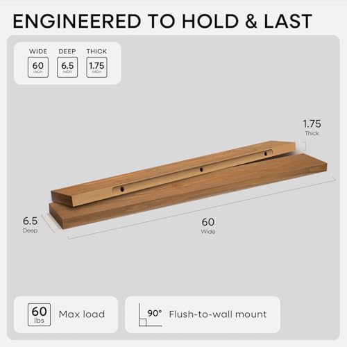 60 Inch Floating Shelves (2 Count)