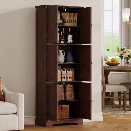 63.2" Tall Bathroom Storage Cabinet with 6 Doors