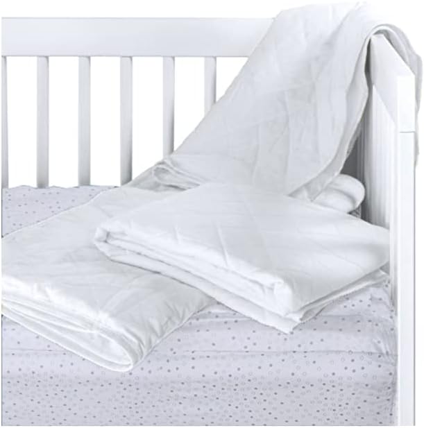 Waterproof Crib Flat Mattress Pad by QuickZip - 100% Cotton White - Luxuriously Soft! Pairs Perfectly with QuickZip Crib Zip-On Sheets