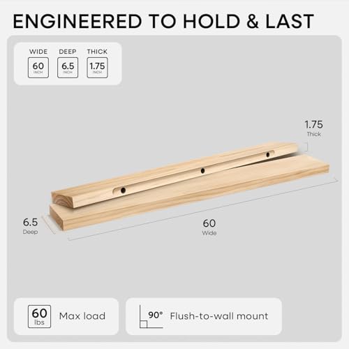 60 Inch Floating Shelves (3 Count)