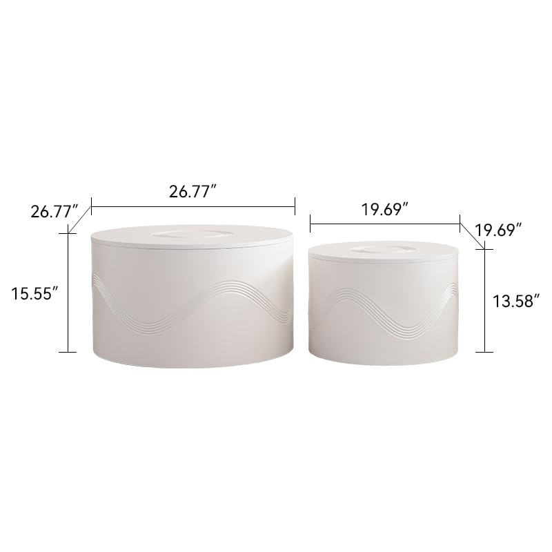 White Round Coffee Table Set of 2 (2 Count)