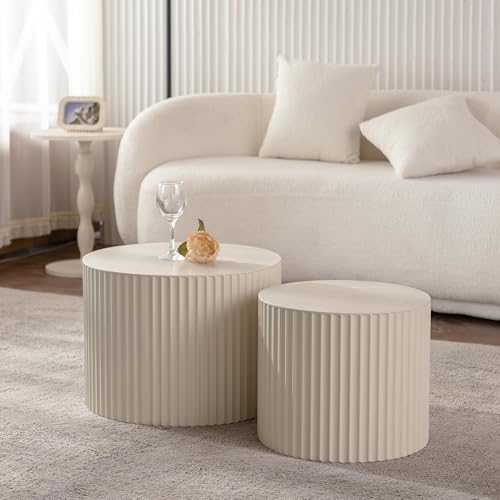 Nesting Round Coffee Table Set of 2 (2 Count)