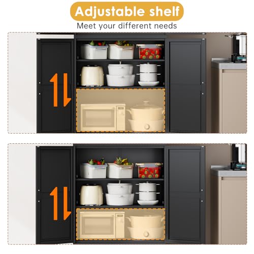75" Tall Metal Kitchen Pantry Storage Cabinet