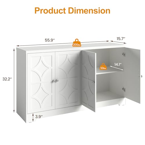 112'' Buffet Cabinet with Storage
