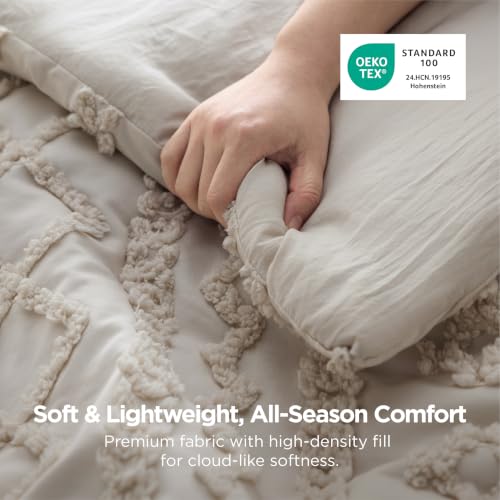 Tufted Boho Comforter Set Twin Size