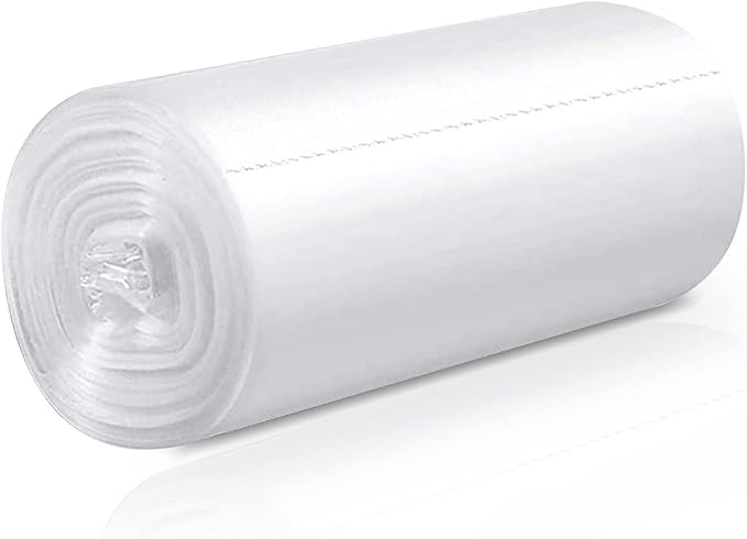 2 Gallon Trash Bag, Small Garbage Bags, No Flaps/Ties, 112 Count, 44x45cm, 3g/pcs, Unscented, White