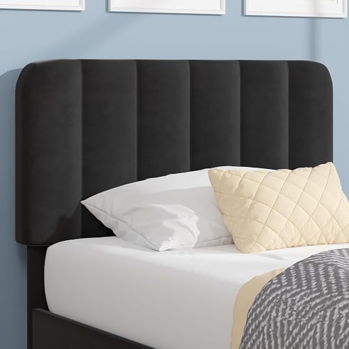 Twin Size Bed Frame with Upholstered Headboard