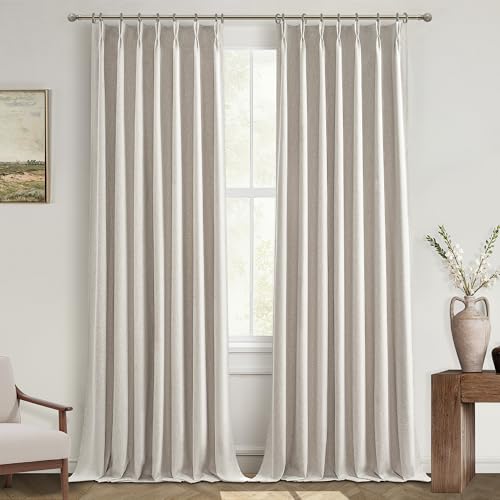 Extra Long Blackout Pinch Pleated Luxury Curtains 144 Inch Long for Living Room (2 Count)