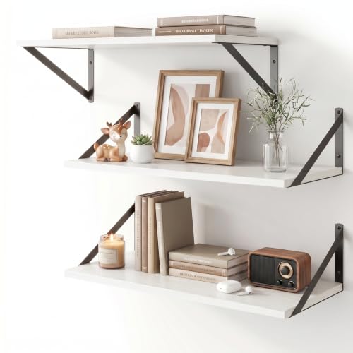 White Floating Shelves 24 Inch Long