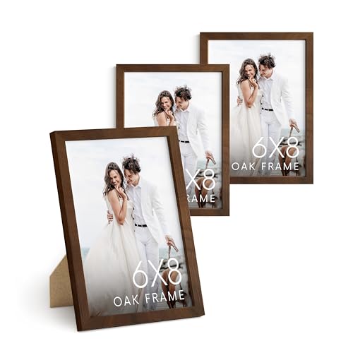 6x8 Walnut Oak Wooden Picture Frame (3 Count)