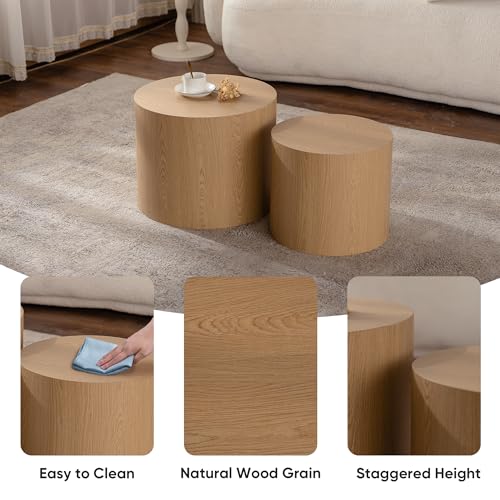 Nesting Round Coffee Table Set of 2 (2 Count)