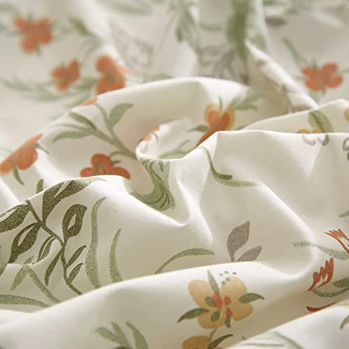 Garden Floral King Comforter Set Chic Flower Leaves Print