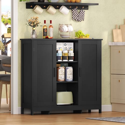 Storage Cabinet with 2 Doors and 4 Storage Shelves