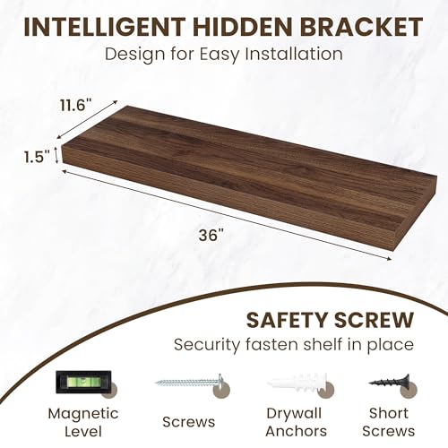 36 Inch Floating Shelves for Wall Set of 2