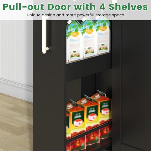 47" Kitchen Pantry Cabinet with Pull Out Drawer Adjustable Shelves