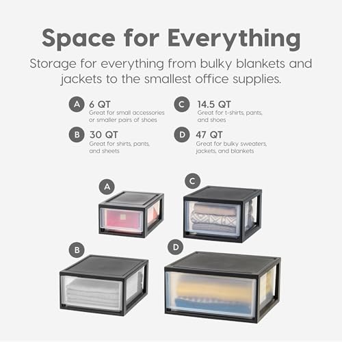 6 Pack Plastic Drawer Storage Organizer (6 Count)