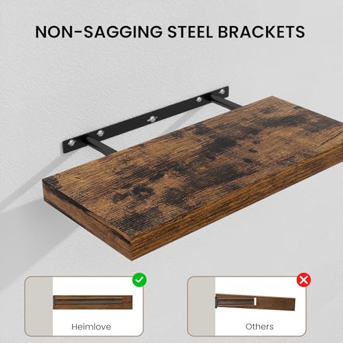 Floating Shelves 15.7" W x 10.3" D Rustic Brown Set of 2 (2 Count)