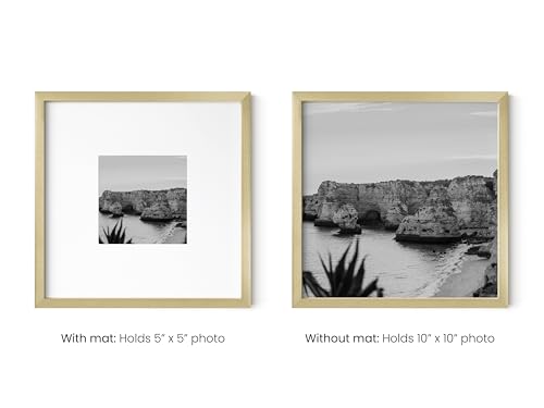 10x10 Gold Metal Picture Frames Matted to 5x5 (4 Count)