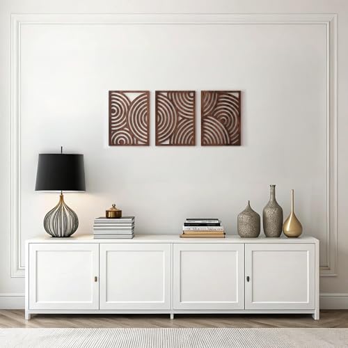Modern Wooden Wall Sculptures (3 Count)