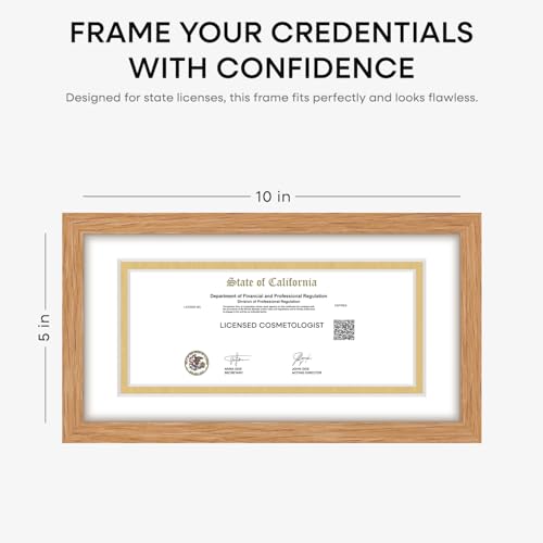 5x10 Natural Oak License Frame (2 Count)