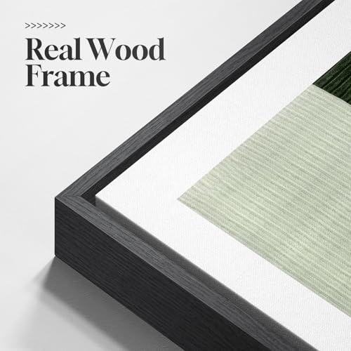 Large Framed Sage Green Abstract Wall Art for Living Room (3 Count)