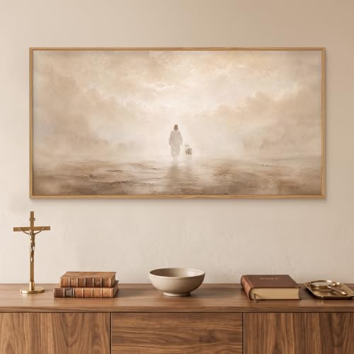 Jesus Leaves The 99 Sheep Framed Canvas Wall Art Set