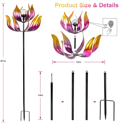 Solar Wind Spinners Outdoor for Yard and Garden