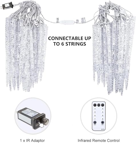 Icicle Lights Outdoor 20ft with Remote (20 Count)