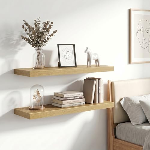 24 Inch Floating Shelves Wall Mounted for Display (2 Count)