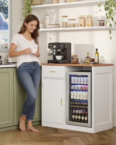 39" Coffee Bar Cabinet with Fridge