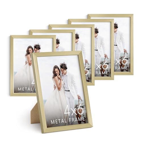 4x6 Gold Metal Picture Frames (6 Count)
