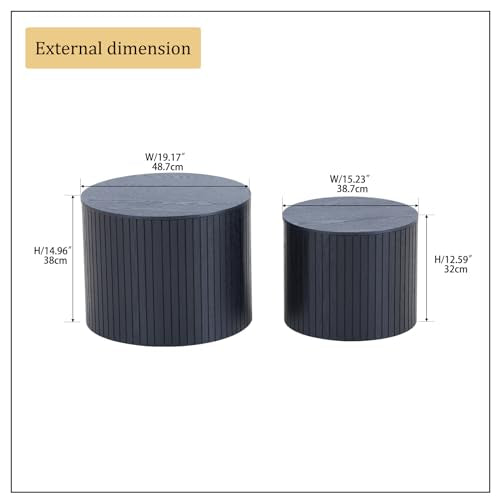 Round Nesting Coffee Table Set of 2 (2 Count)
